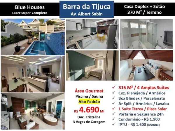 Casa Barra da Tijuca Blue Houses 315M²