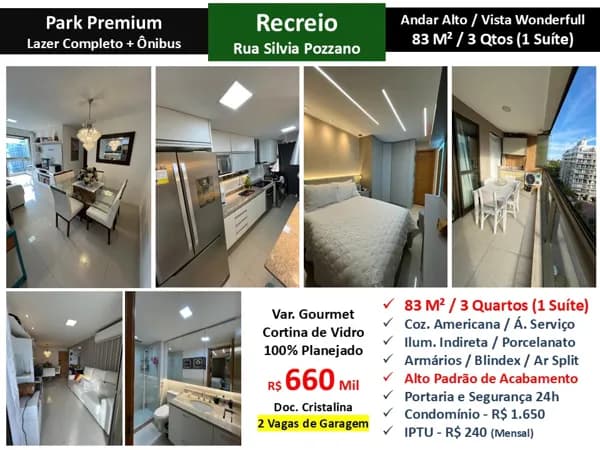 Apto Recreio Zico Park Premium 83M²