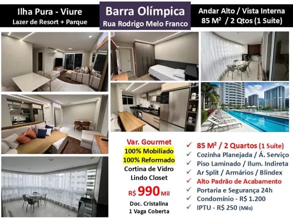 Apto Barra Olímpica Ilha Pura Viure 85M²