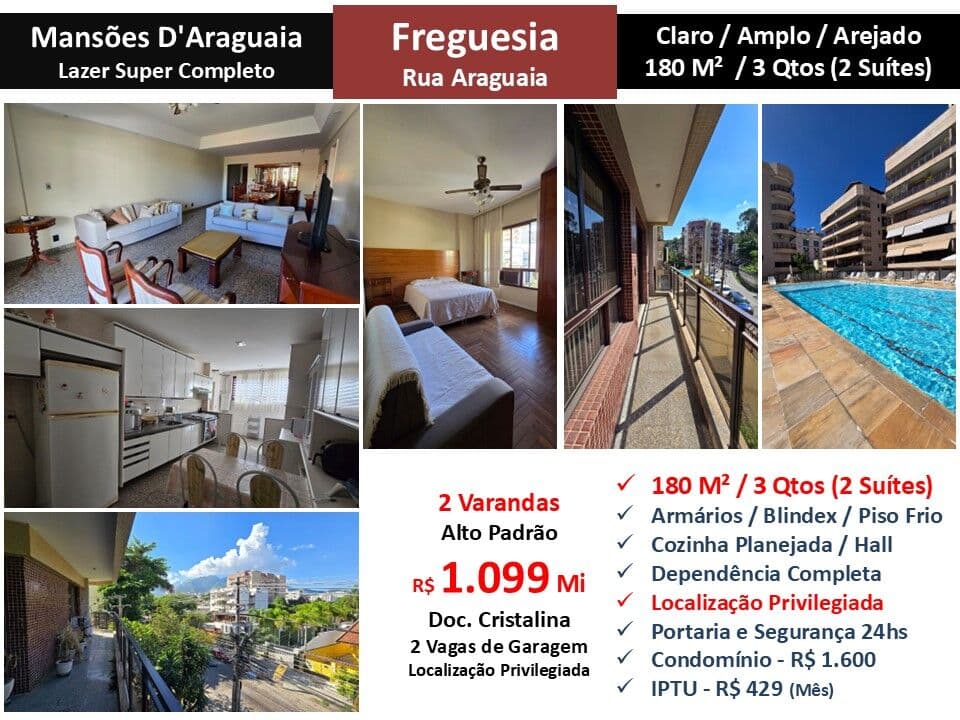 Apto JPA Freguesia Mansões Araguaia 180M²