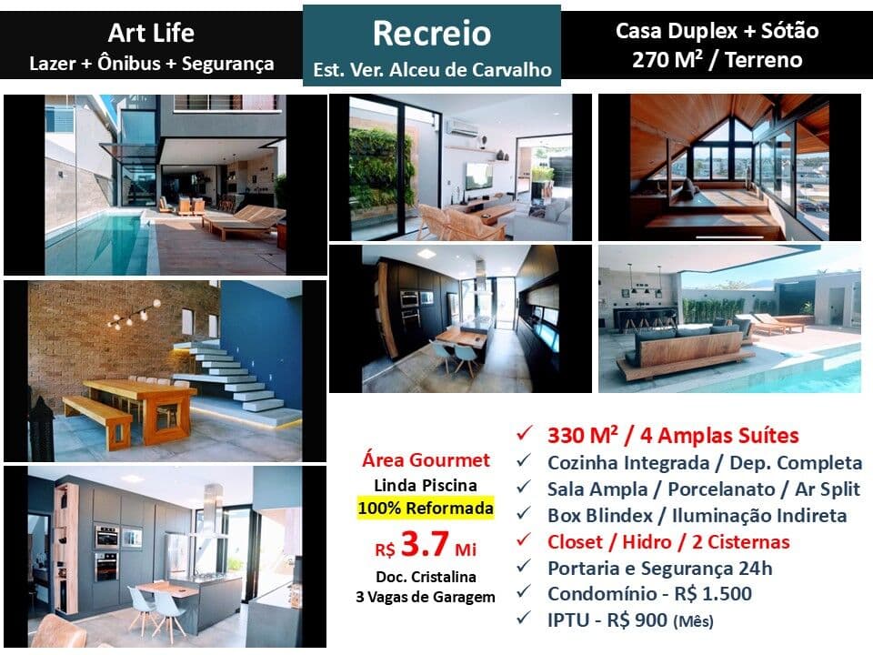 Casa Recreio Art Life 330M²