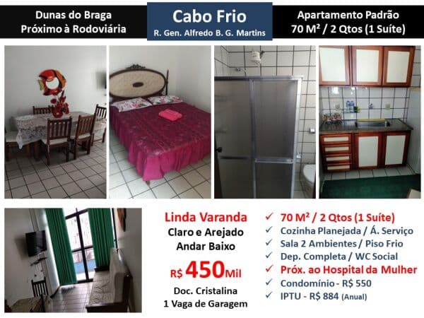 Apto Cabo Frio Dunas do Braga 70M²
