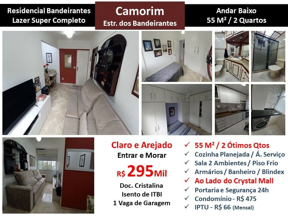 Apto Barra da Tijuca Camorim Residencial Bandeirantes 55M²
