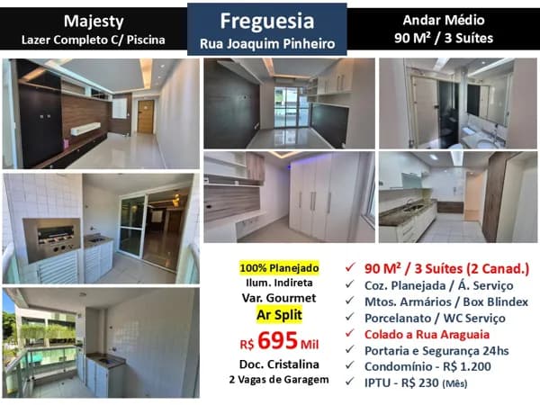 Apto JPA Freguesia Joaquim Pinheiro Majesty 90M²