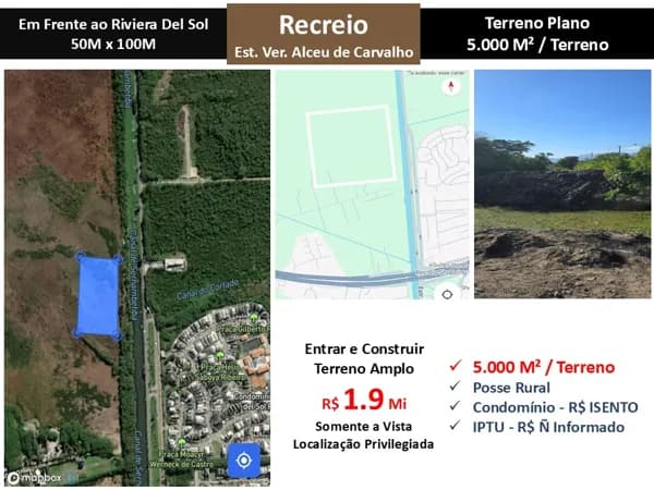 Terreno Recreio Alceu de Carvalho 1482M²