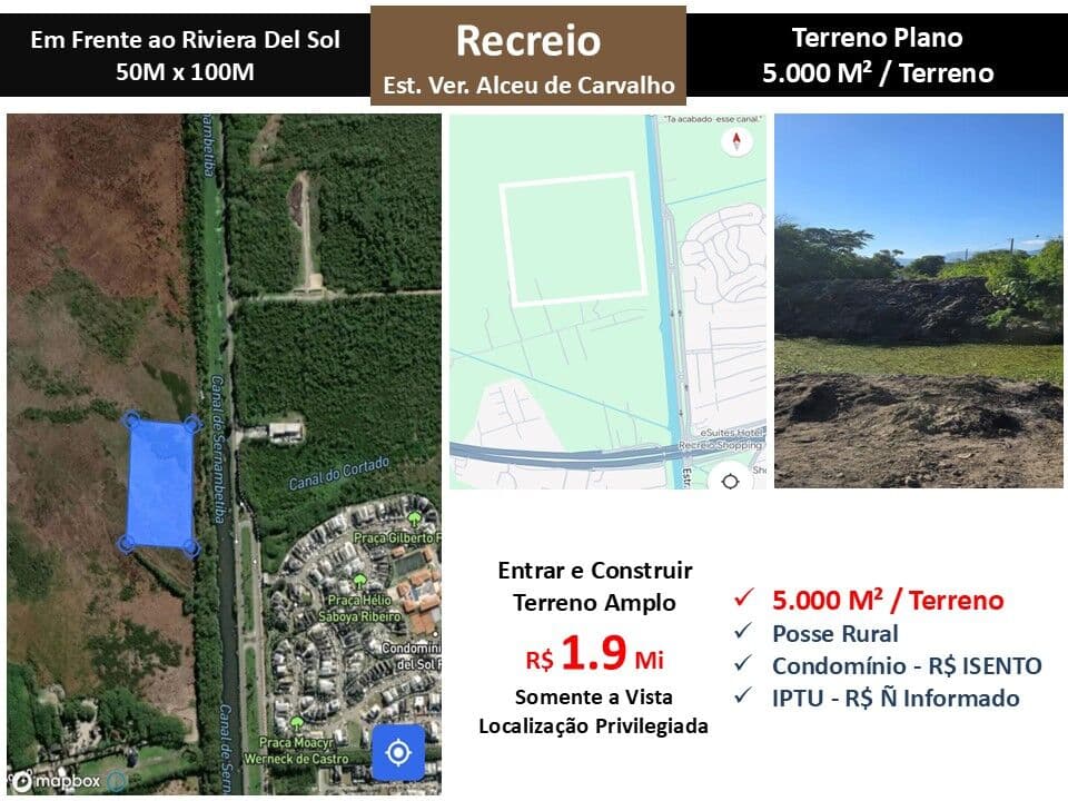 Terreno Recreio Alceu de Carvalho 1482M²