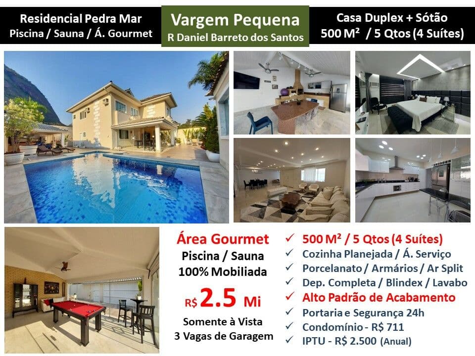Casa Vargem Pequena Pedra Mar 500M²