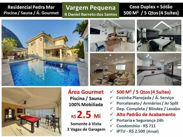 Casa Vargem Pequena Pedra Mar 500M²