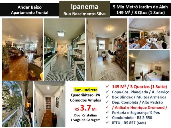 Apto Ipanema Nascimento Silva 149M²