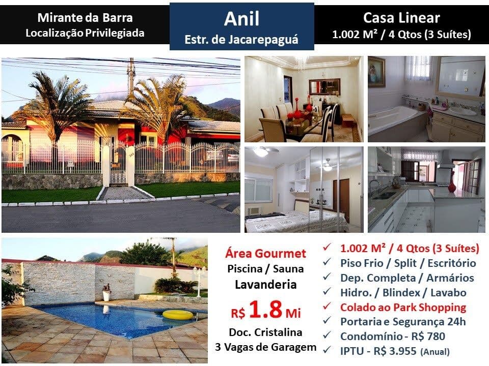 Casa JPA Anil Mirante da Barra 1002M²