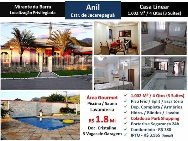 Casa JPA Anil Mirante da Barra 1002M²