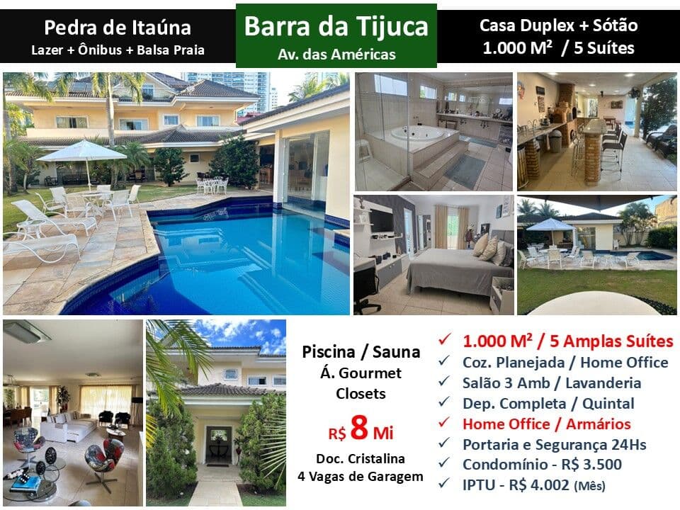 Casa Barra da Tijuca Pedra de Itaúna 1000M² 2