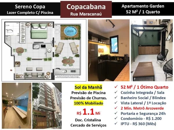 Apto Copacabana Maracanau Sereno Copa 52M² Garden