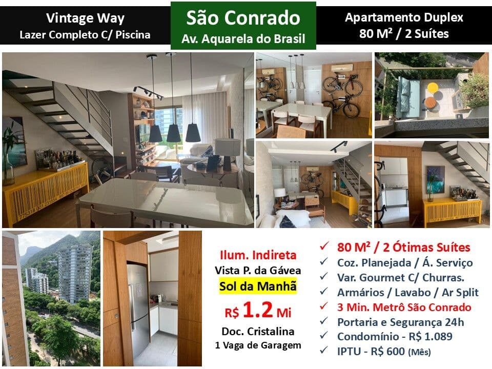 Apto São Conrado Vintage Way 80M²
