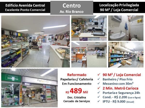 Loja Centro Rio Branco Edifício Avenida Central 90M²