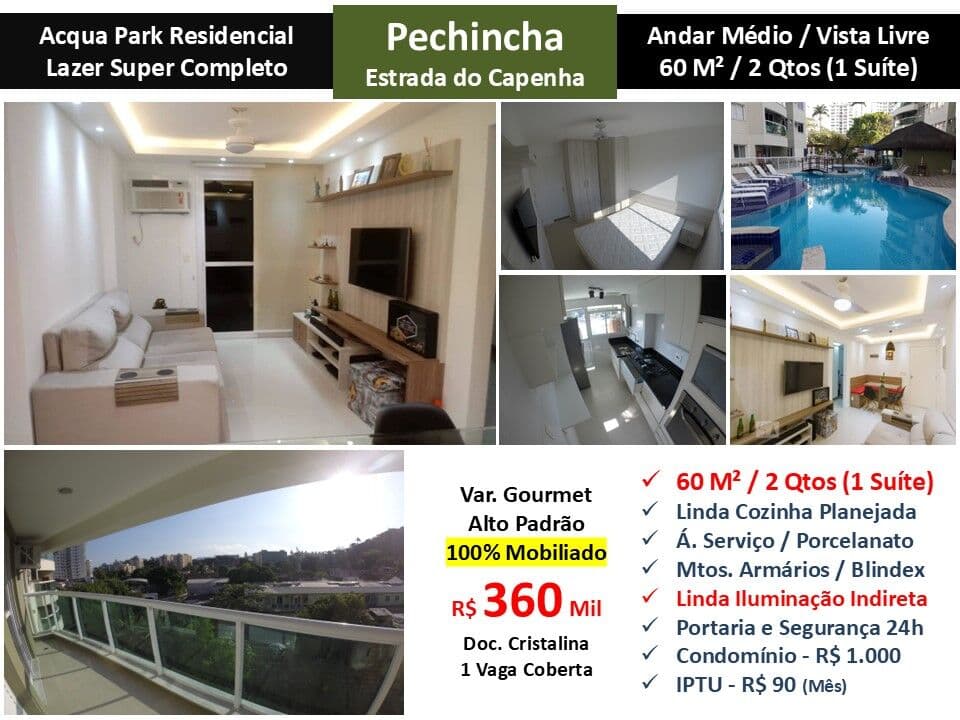 Apto JPA Pechincha Acqua Park 60M² 2