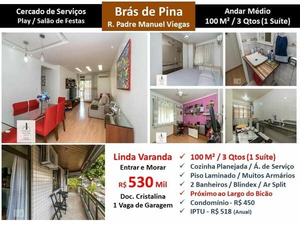 Apto Bras de Pina Padre Manuel Viegas 100M²