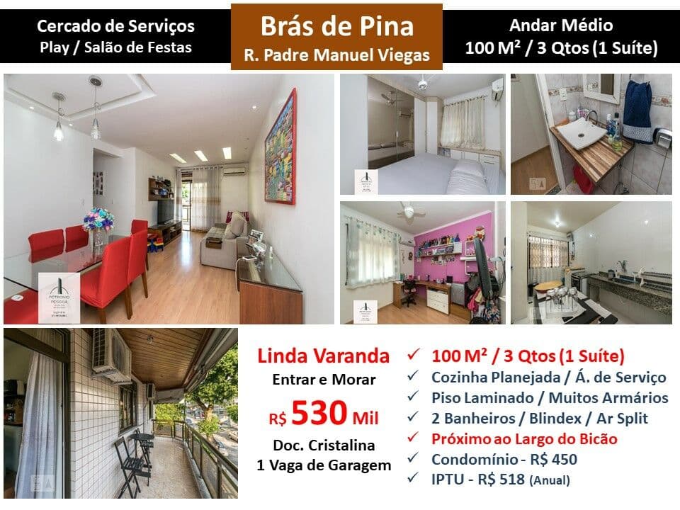 Apto Bras de Pina Padre Manuel Viegas 100M²