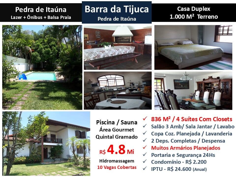 Casa Barra da Tijuca Pedra de Itaúna 836M²