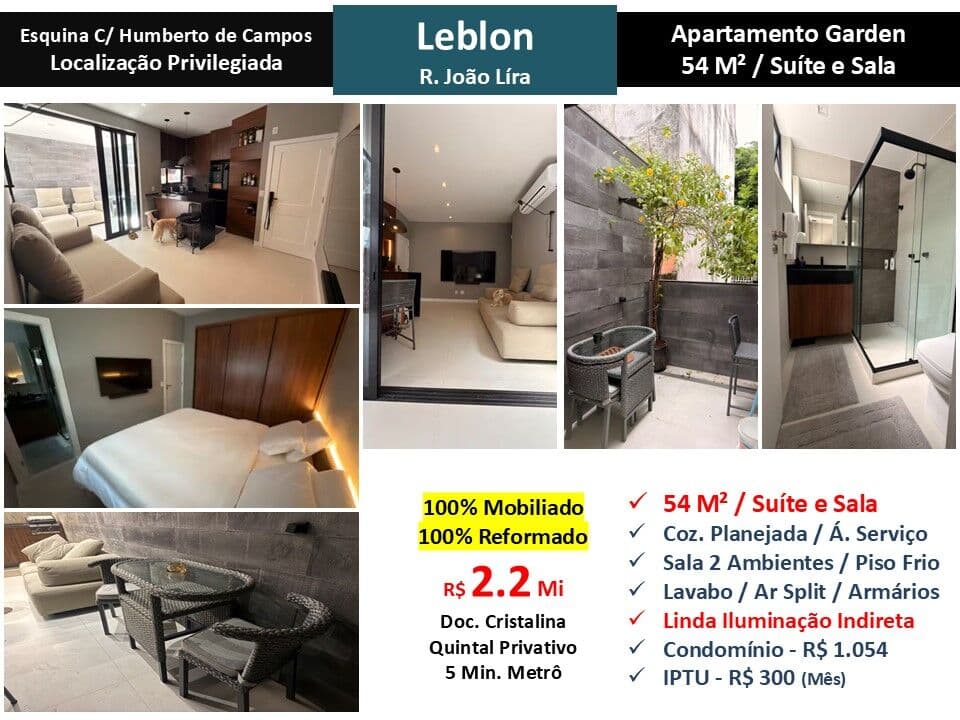 Apto Leblon João Lira 54M² Garden