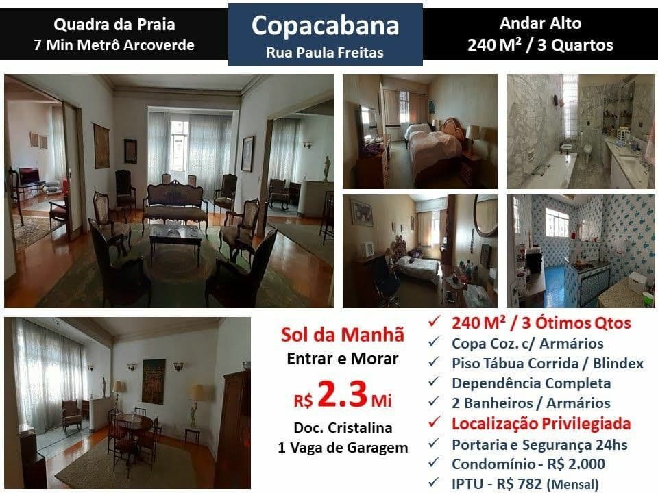 Apto Copacabana Paula Freitas 240M²