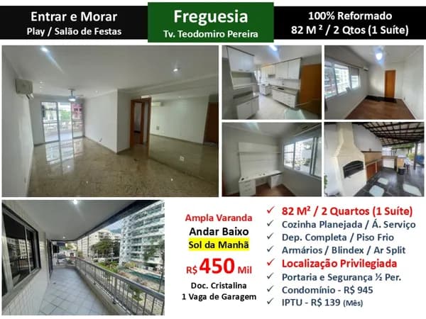 Apto JPA Freguesia Teodomiro Pereira 82M²