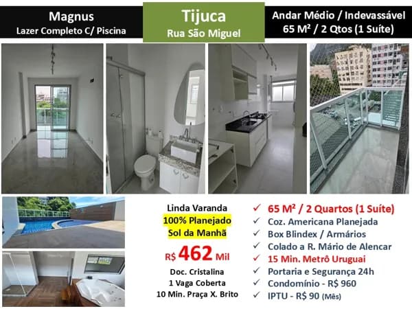 Apto Tijuca São Miguel Magnus 65M²