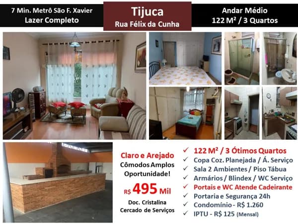 Apto Tijuca Félix da Cunha 122M²