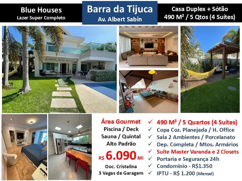 Casa Barra da Tijuca Blue Houses 490M²