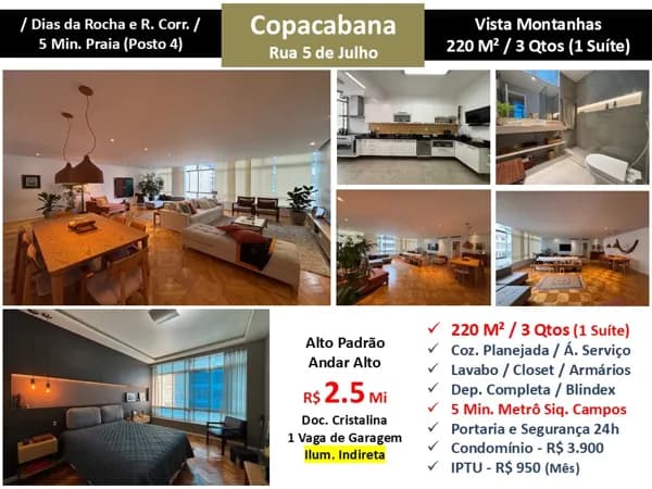 Apto Copacabana Cinco de Julho 220M²