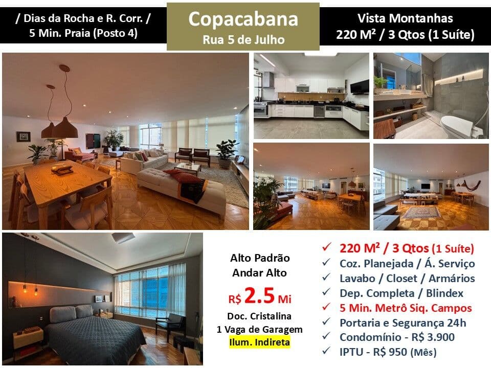 Apto Copacabana Cinco de Julho 220M²