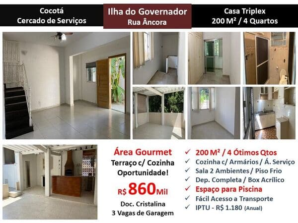 Casa Ilha do Governador Cocotá Âncora 200M²