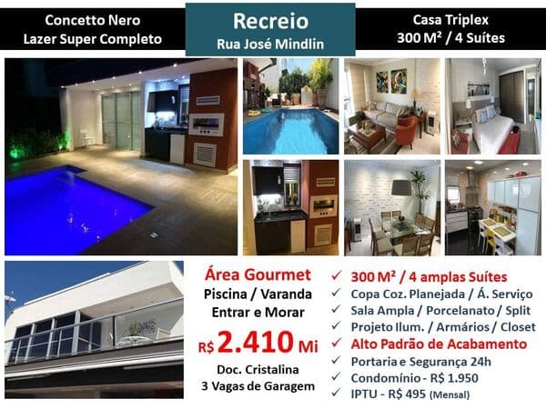 Casa Recreio Concetto Nero 300M²