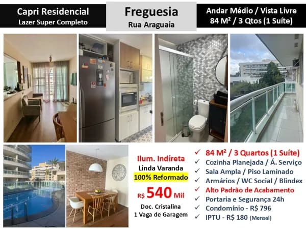 Apto JPA Freguesia Araguaia Capri 84M²