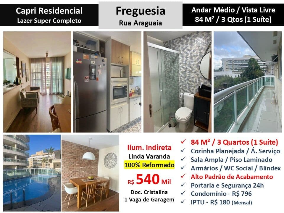 Apto JPA Freguesia Araguaia Capri 84M²