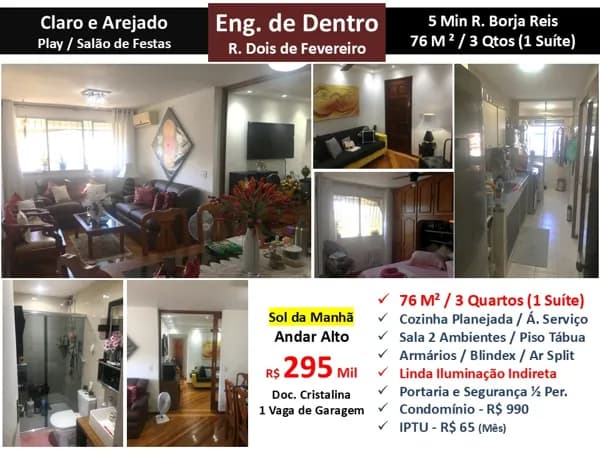 Apto Eng. Dentro Dois de Fevereiro 76M² 2