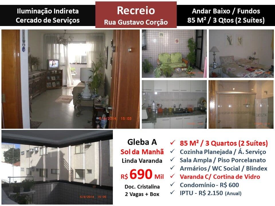 Apto Recreio Gleba A Gustavo Corção 85M²