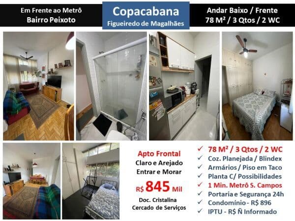 Apto Copacabana Fig. Magalhães 78M²