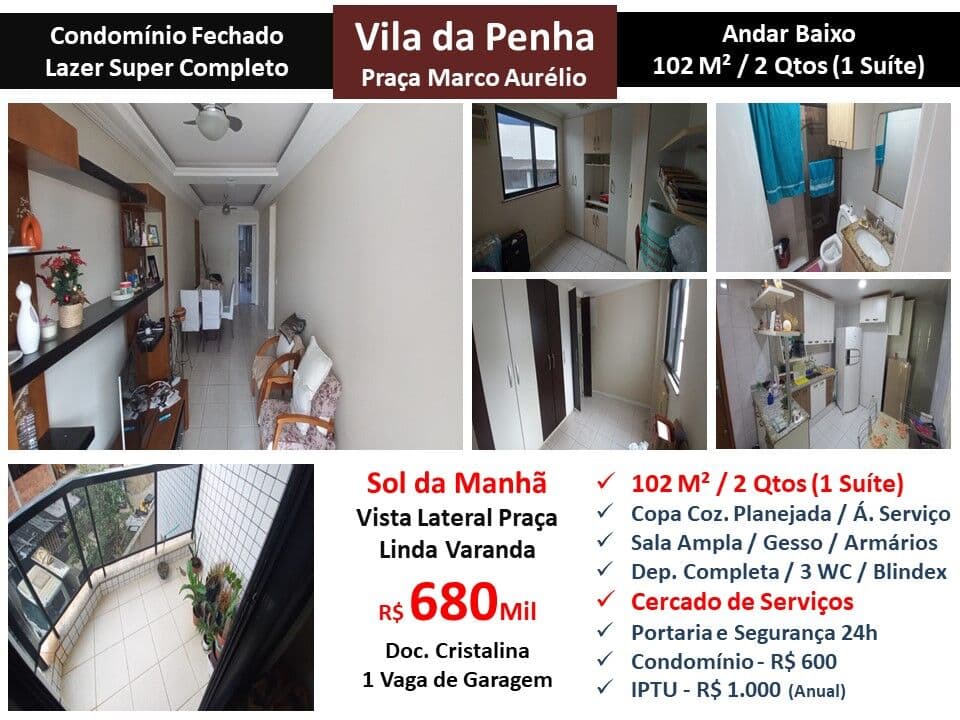 Apto Vila da Penha Praça Marco Aurélio 102M²