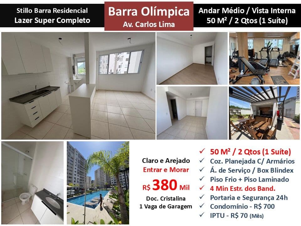 Apto Barra Olímpica Carlos Lima Stillo Barra 50M²