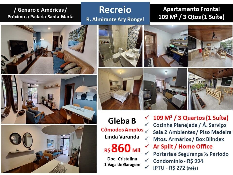 Apto Recreio Gleba B Almirante Ary Rongel 109M²