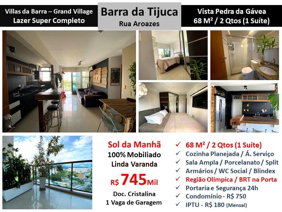 Apto Barra da Tijuca Curicica Vilas da Barra Grand Village 68M²