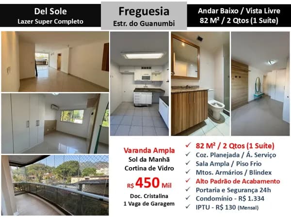 Apto JPA Freguesia Del Sole 82M²