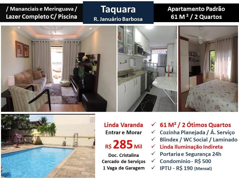 Apto JPA Taquara Januário Barbosa 61M²