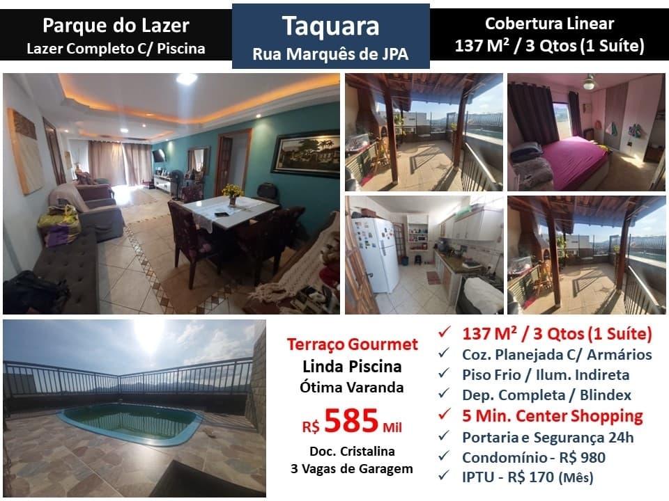 Cob JPA Taquara Marquês de Jacarepaguá Parque do Lazer 137M²