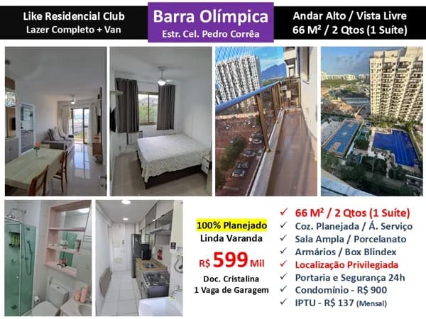 Apto Barra Olímpica Like Residencial 66M²