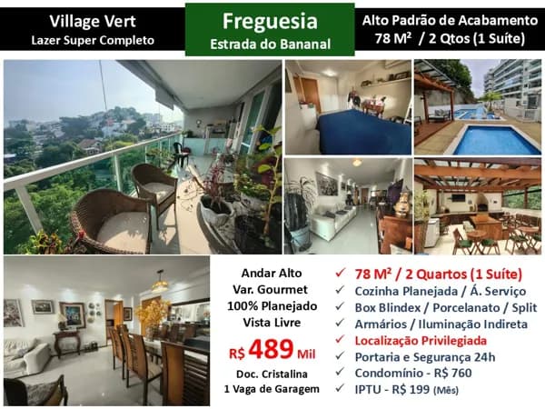 Apto JPA Freguesia Village Vert 78M²
