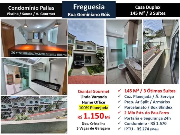 Casa JPA Freguesia Geminiano Góis Pallas 145M²