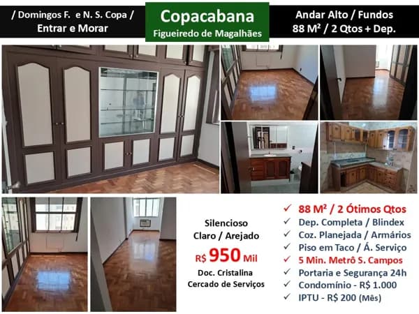 Apto Copacabana Fig. Magalhães 88M²