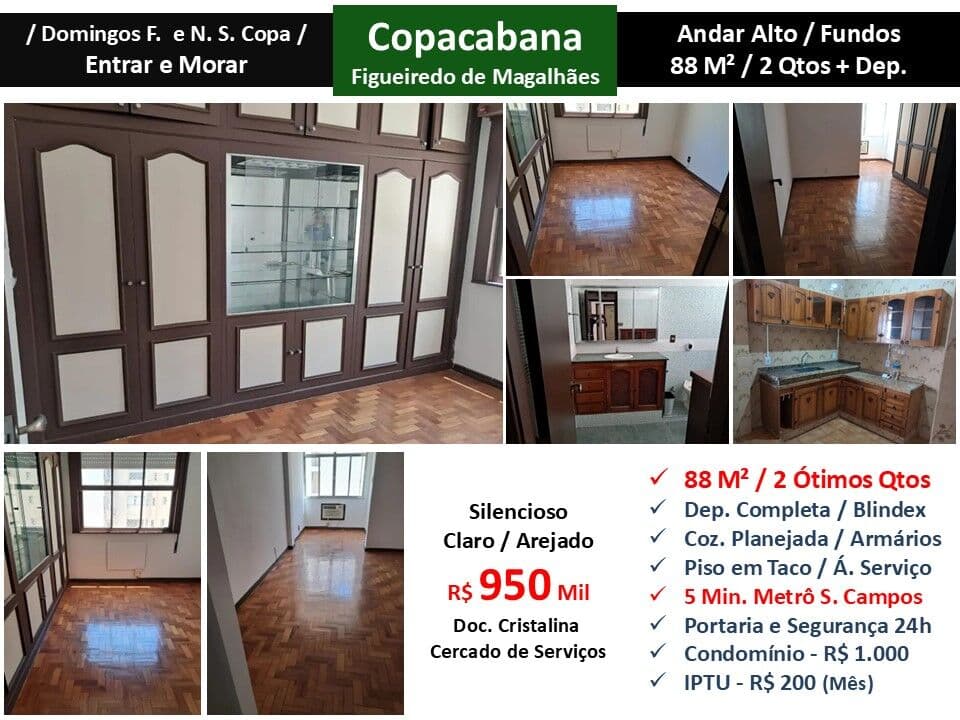 Apto Copacabana Fig. Magalhães 88M²